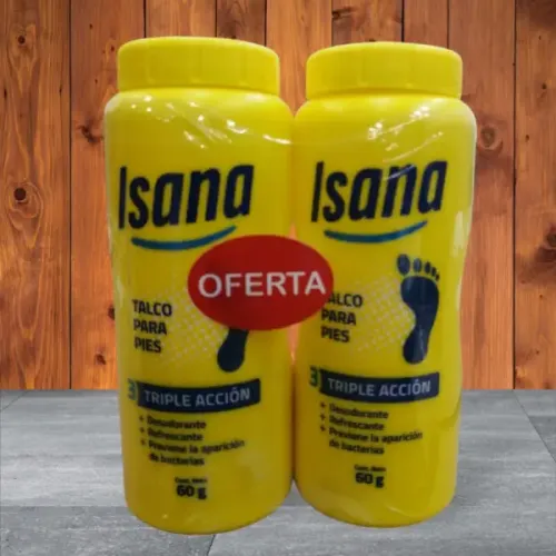 TALCO ISANA PACK X 2 X 60 GR PERUFARMA