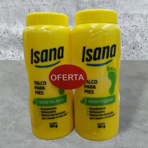 TALCO ISANA MENTOLADO PACK X 2 X 60 GR PERUFARMA