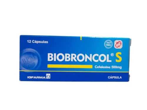 BIOBRONCOL S (CEFALEXINA) 500 MG X 12 CAP