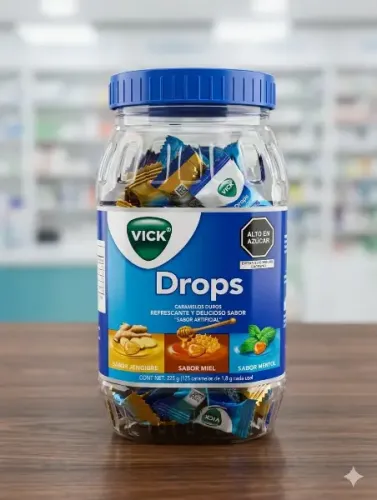 VICK DROPS CARAMELOS POTE X 125UND  SABOR ARTIFICIAL