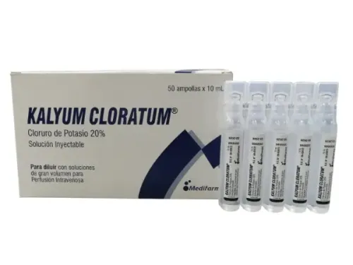 KALYUM CLORATUM(CLORURO DE POTASIO 20%) SOL. INY CAJA X 50X 10ML.
